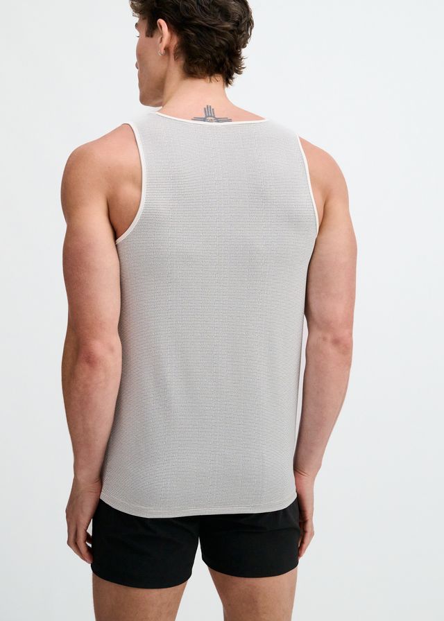 ST33LE Textured Stretch Mesh Performance Tank - White/Black