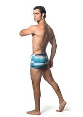 WATERCOLOR STRIPE PRINTED SWIM TRUNK