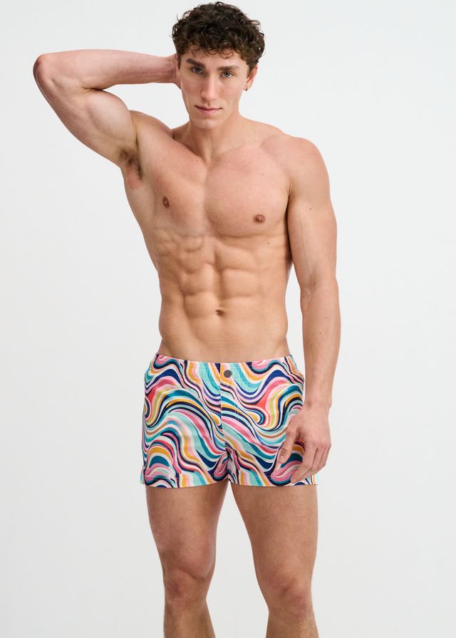 ST33LE Swirls Printed Swim Short - Teal/Multi Swirls