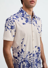 ST33LE Floral Engineered Border Print Shirt - Navy/White