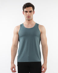 Funktionstanktop aus strukturiertem Stretch-Mesh