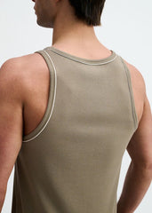 ST33LE Rib Stretch Ringer Tank W/ Piping Detail - Ranger/White
