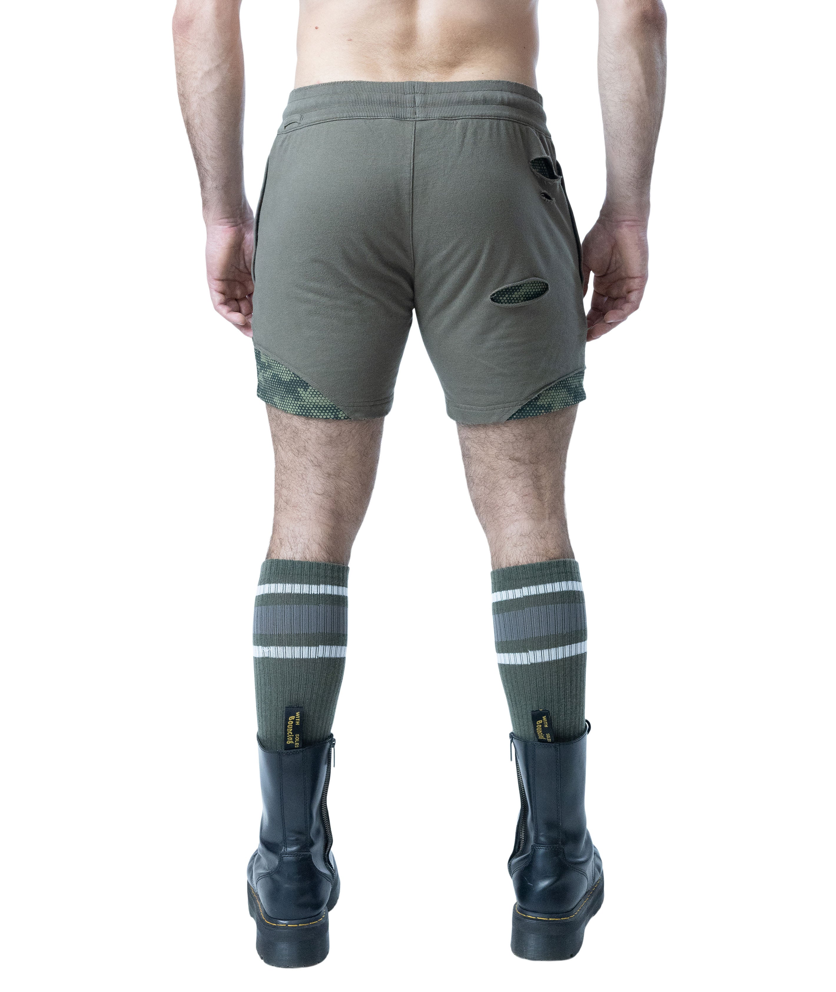 Nasty Pig Men's Shred Rugby Short - Olive Green