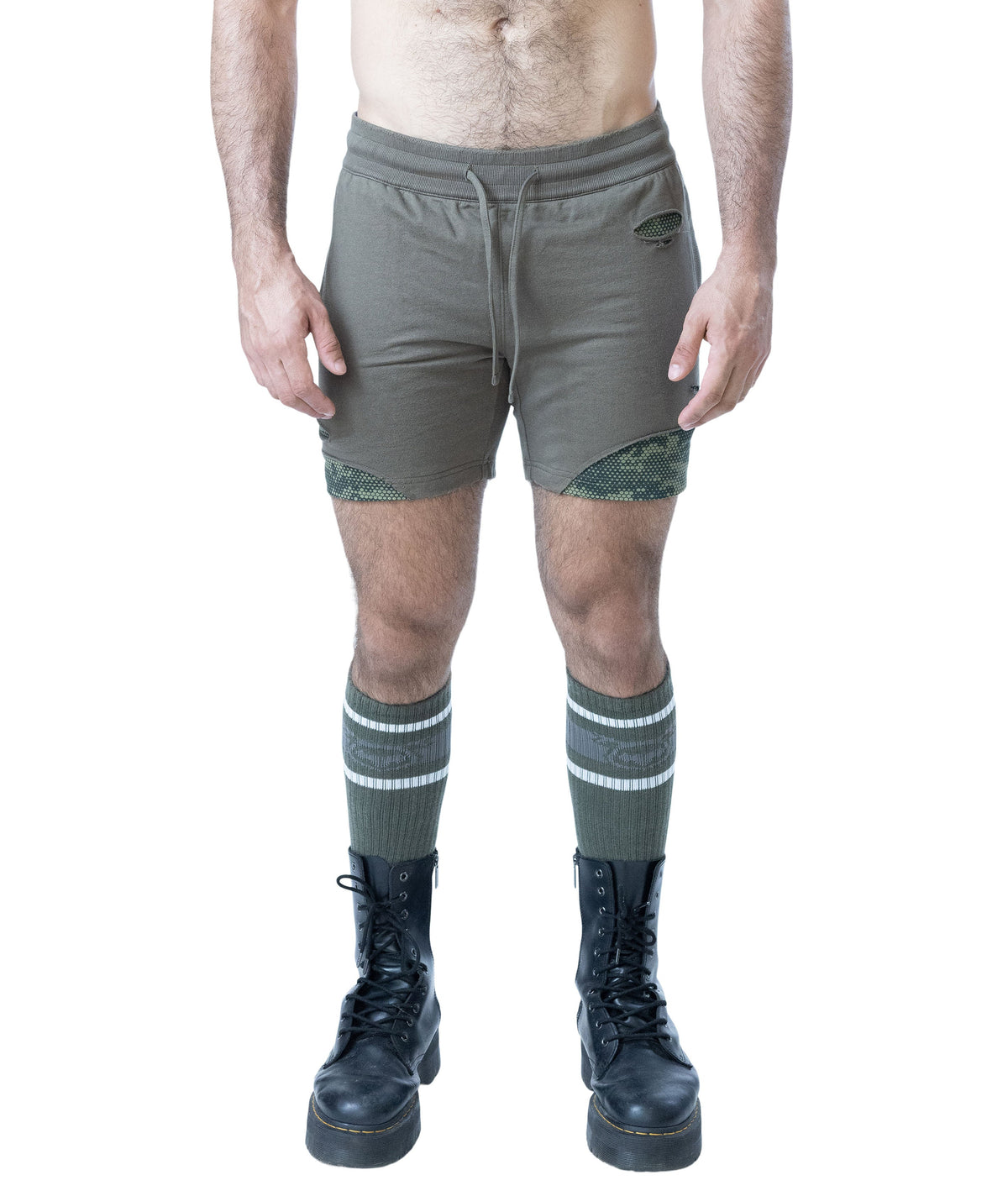 Nasty Pig Men's Shred Rugby Short - Olive Green