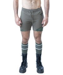 Nasty Pig Men's Shred Rugby Short - Olive Green