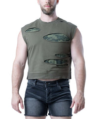 Haut court Shred pour homme Nasty Pig - Vert olive