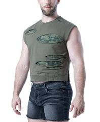 Haut court Shred pour homme Nasty Pig - Vert olive