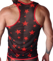 Star Red Tank back view by Gigo Underwear