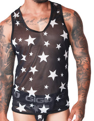 Star White Tank by Gigo Underwear