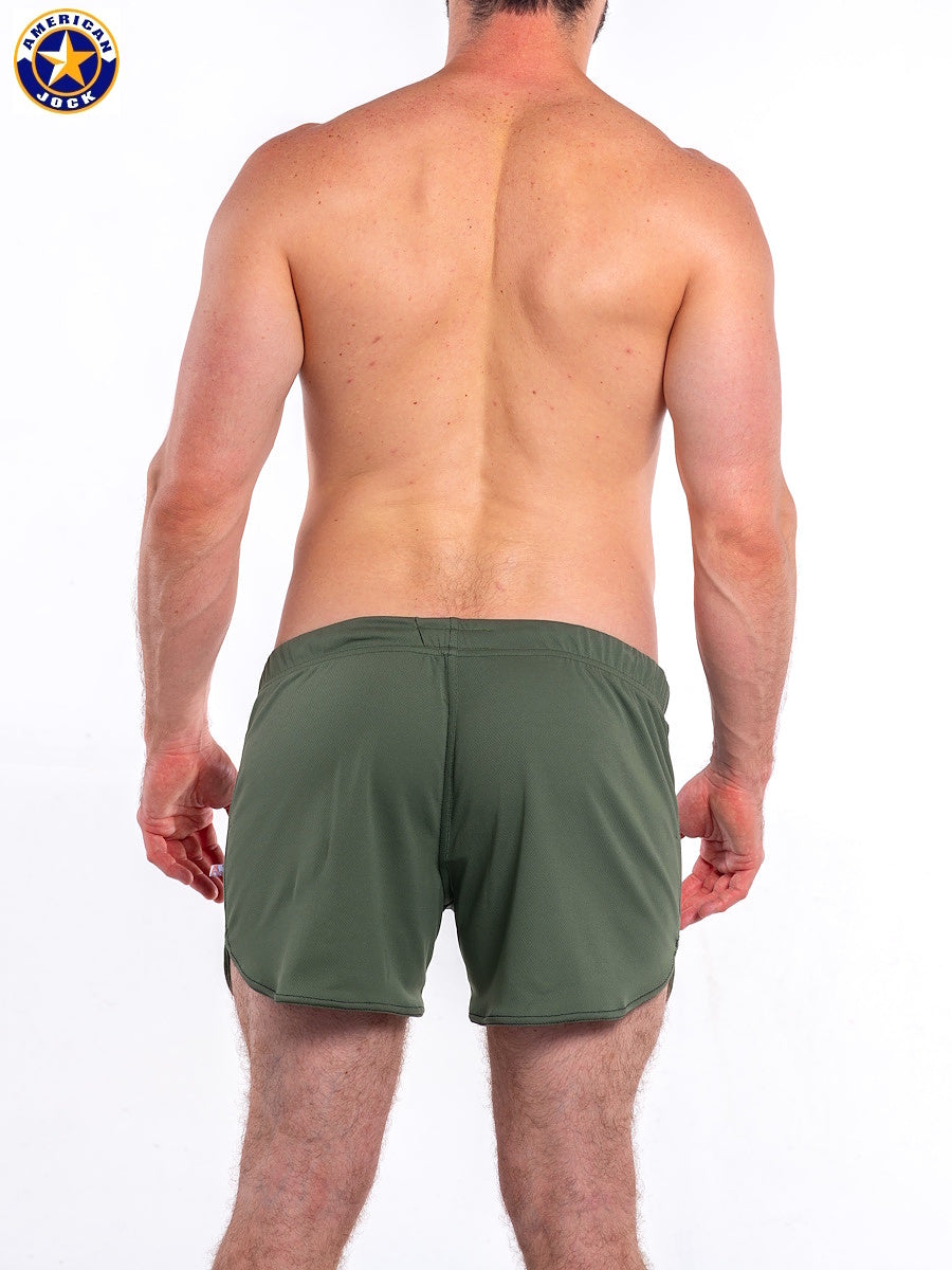 AMERICAN JOCK 8839 Herren-Fitnessshorts mit integriertem Jockstrap - Basil