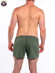 AMERICAN JOCK 8839 Herren-Fitnessshorts mit integriertem Jockstrap - Basil
