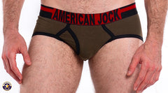 AMERICAN JOCK 8821 Men's Gym Brief - Bronze Green