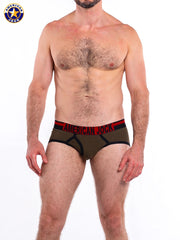 AMERICAN JOCK 8821 Men's Gym Brief - Bronze Green