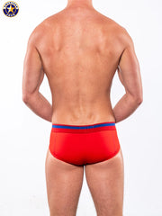 AMERICAN JOCK 8021 Men's Gym 3" Hip Brief - Ribbon Red