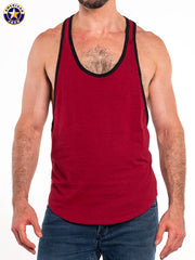 AMERICAN JOCK 8827 Men's Gym Tank Top - Crimson