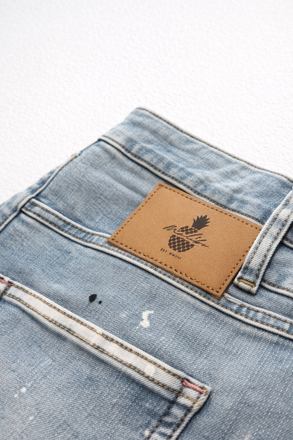 Shorts en jean pour homme JJ Malibu Studio Splash 1,5" - Bleu ciel