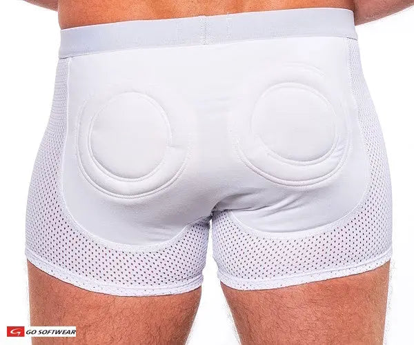 Go Softwear 2773 Men's Sport Super Boost Padded Butt Boxer (33%More Padding) - White