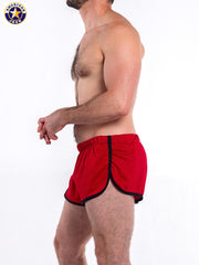AMERICAN JOCK 8833 Men's Gym Jogging Short with Liner - Cardinal