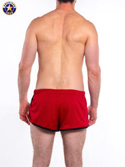 AMERICAN JOCK 8833 Men's Gym Jogging Short with Liner - Cardinal