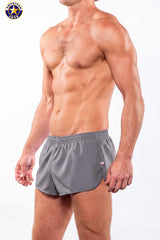 AMERICAN JOCK 8024 Men's Skins 6 Â½â€ Running Short - Pewter