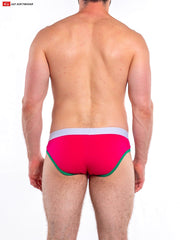 Go Softwear 4601 Men's Cal. Contour Pouch Bikini - Fandango Pink/Deep Mint