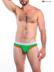 Go Softwear 4601 Men's Cal. Contour Pouch Bikini - Kelly Green/Mandarin