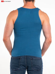 Go Softwear 4615 Men's So Cal Rib Tank Top - Lyon Blue