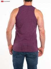 Go Softwear 4685 Men's So Cal Cotton Stretch Tank - Plum Wine