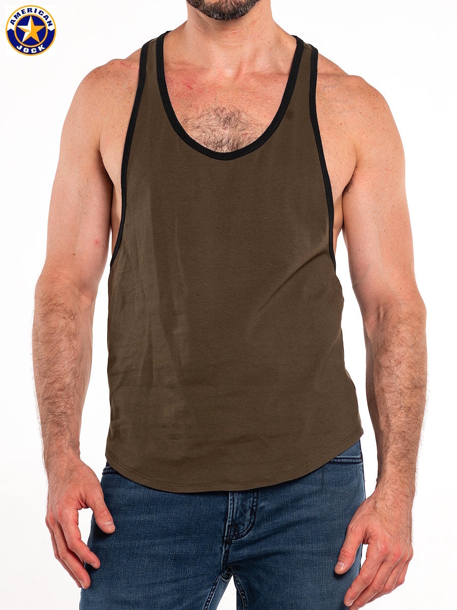 AMERICAN JOCK 8827 Herren Fitness-Tanktop - Bronzegrün