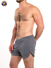 AMERICAN JOCK 8359 Men's 11" Workout Short w/Built-In Jockstrap - Grey