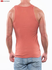 Go Softwear 4615 Men's Laguna Rib Tank Top - Coral Sand
