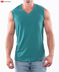 Go Softwear 4607 Herren Laguna V-Ausschnitt ärmelloses Shirt - Meergrün