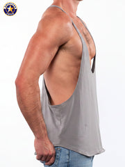 AMERICAN JOCK 8027 Herren-String-Tanktop für Fitness & Bodybuilding – Grau