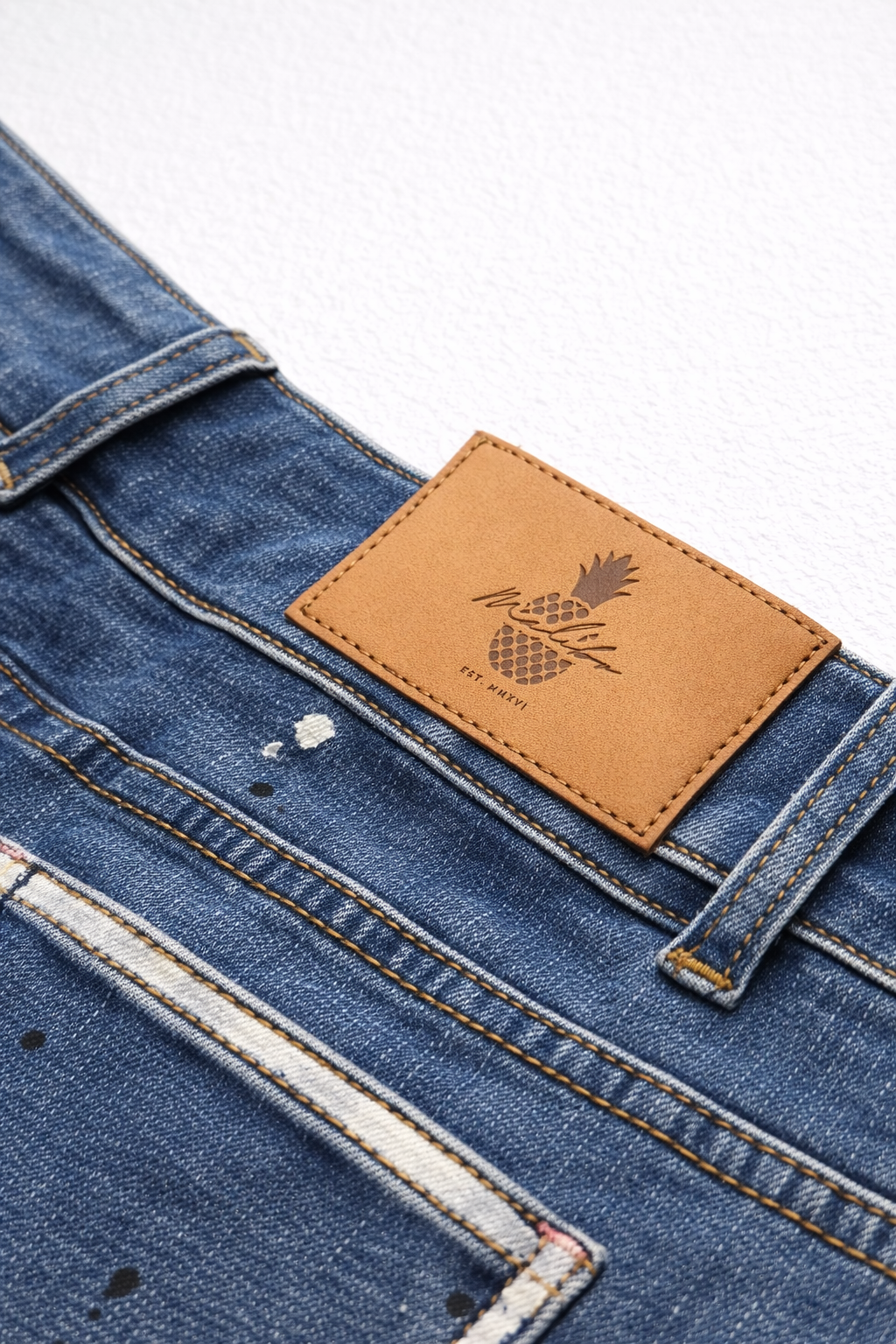 JJ Malibu Herren Studio Splash 1,5" Denim-Shorts - Indigo Dream