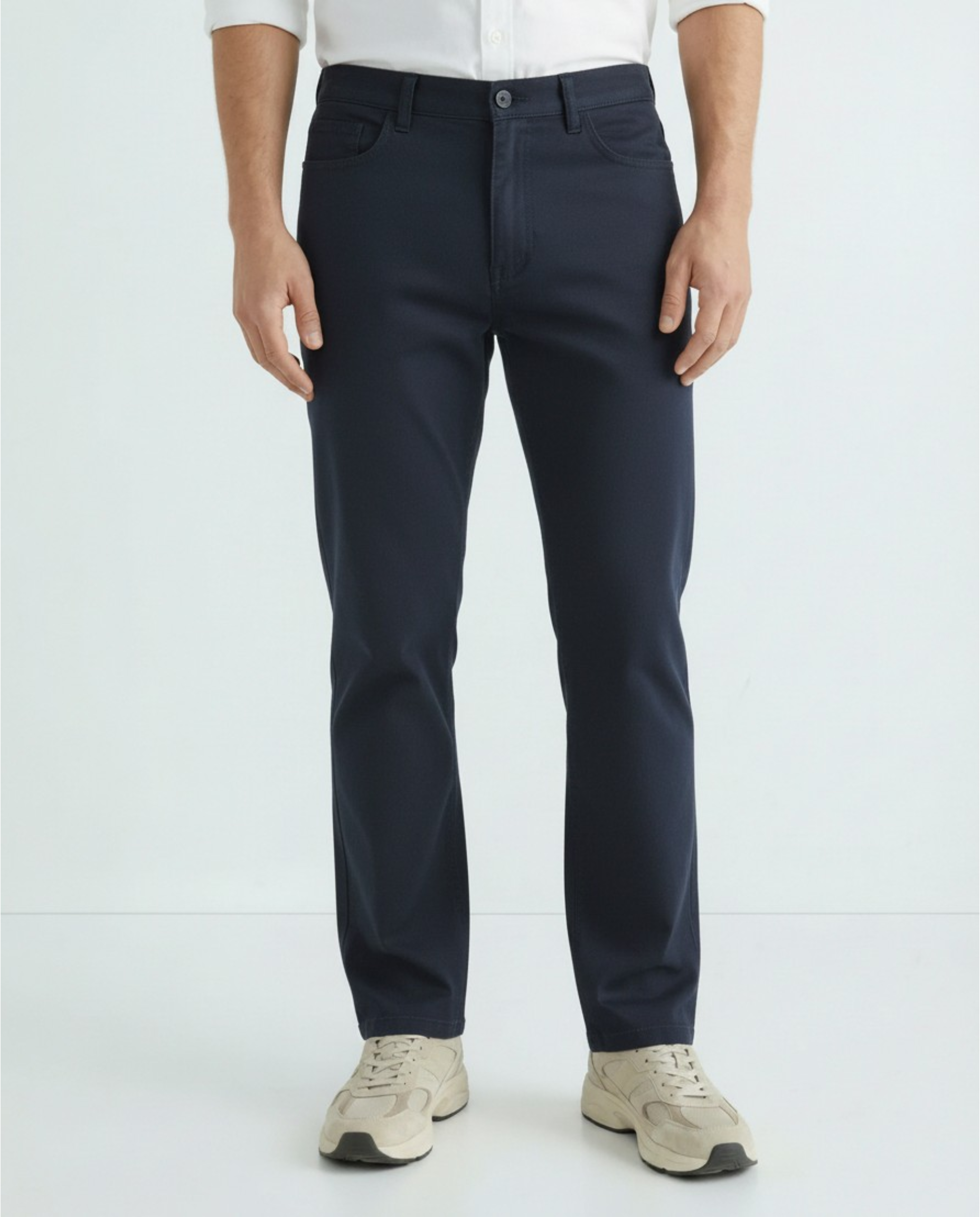 Pantalon 5 poches en sergé de satin pour homme T.R. Premium