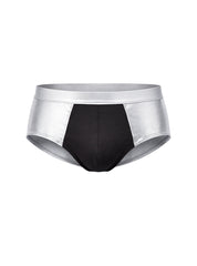 Tartarus Men's Low Rise Coated Two-Tone Brief Silver Finish Brief