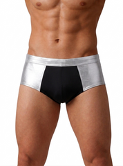 Tartarus Men's Low Rise Coated Two-Tone Brief Silver Finish Brief