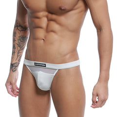 White mesh briefs with solid white waistband featuring the ua station logo from u station bow bikini gray u0052-020