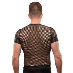 Undergear Men's V-Neck Fishnet T-Shirt
