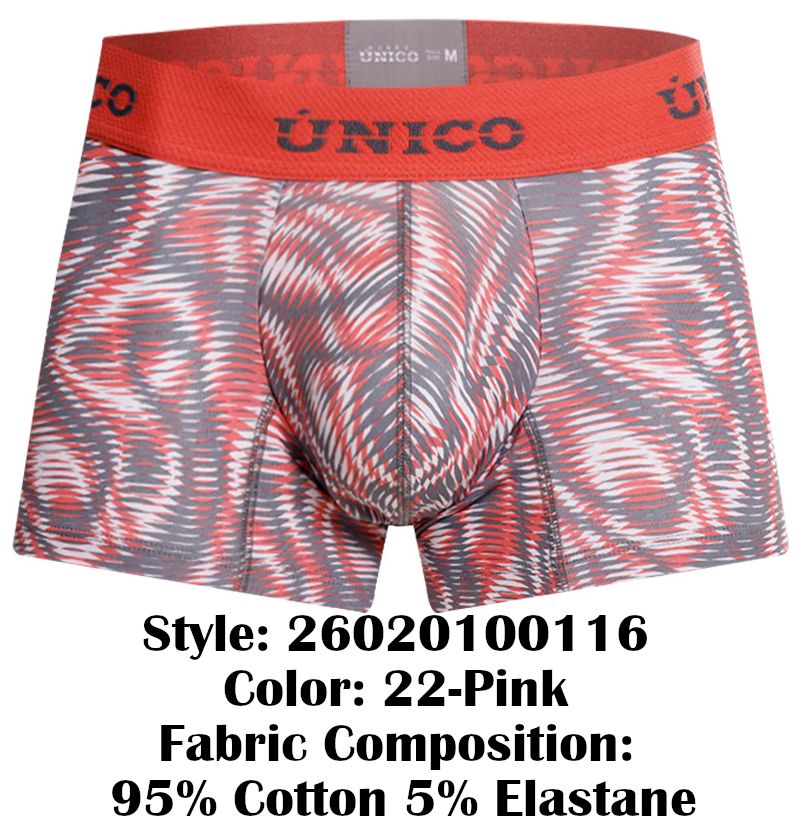 Unico 26020100116 Gerippte Boxershorts Farbe 22-Pink