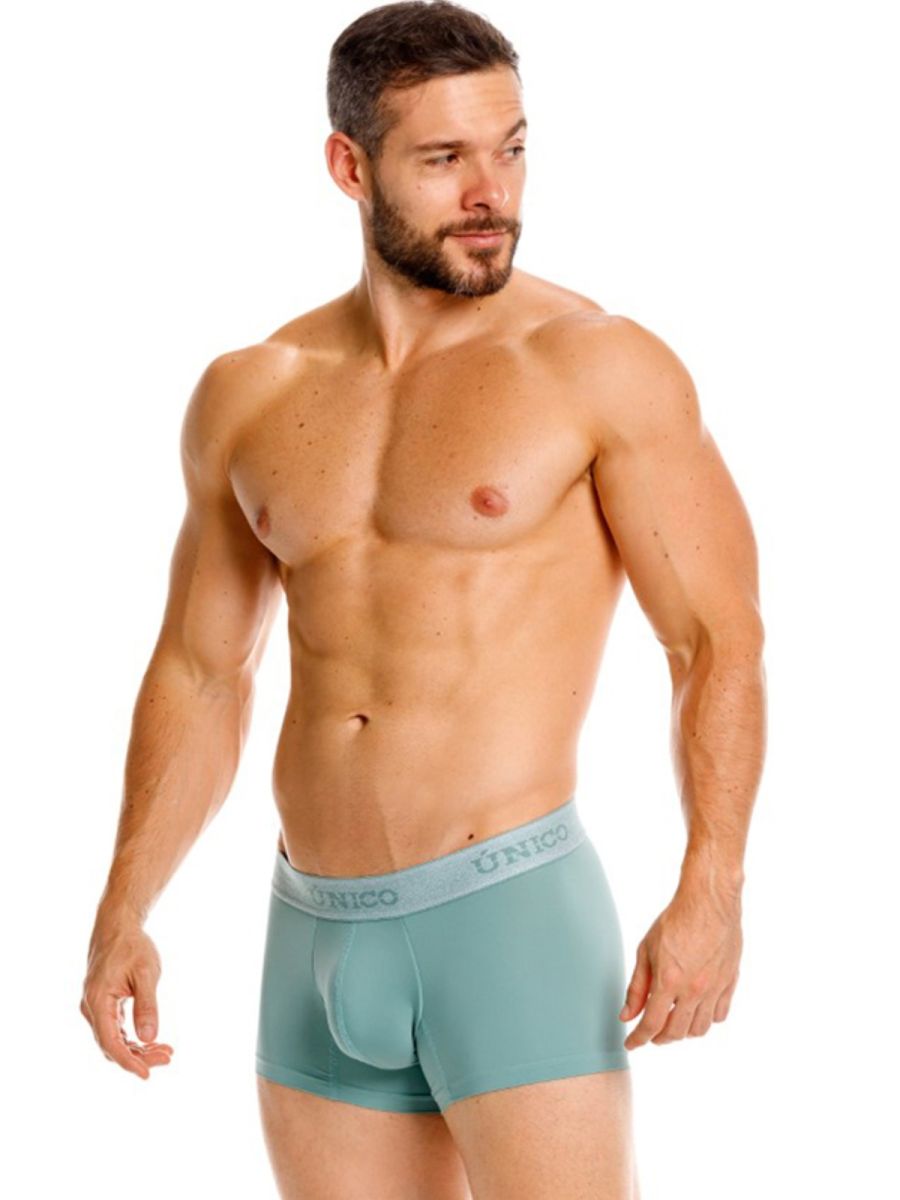 Teal unico ceramic trunks briefs with subtle elastic waistband in color 43-green for comfortable wear
