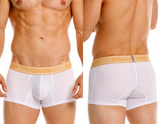 White unico 26040100125 amber trunks with tan elastic waistband and gold unico branding in premium athletic fit