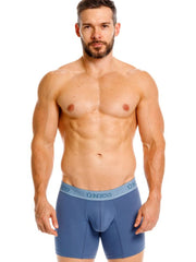 Blue unico men’s classic boxer briefs in teal with contoured design and elastic waistband for premium comfort