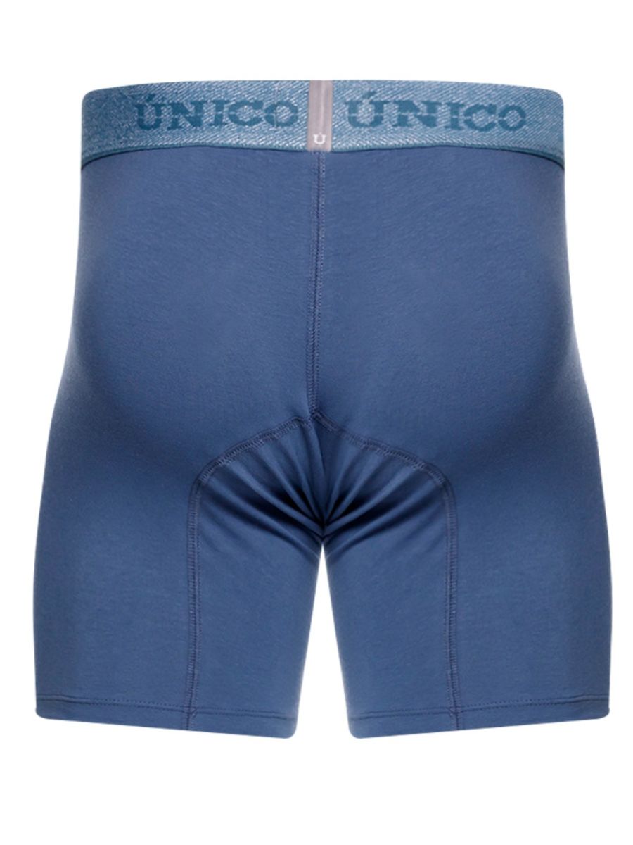 Blue unico classic boxer briefs in teal with textured waistband and reinforced stitching for premium comfort and style