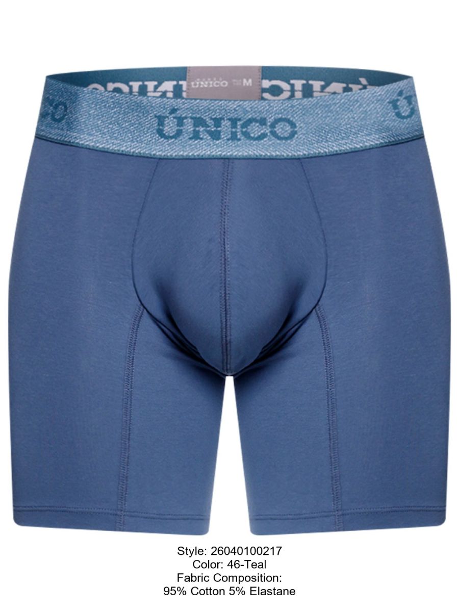 Teal unico 26040100217 classic men’s boxer briefs made of 95 percent cotton 5 percent elastane for premium comfort