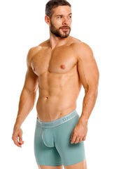 Teal mens ceramic boxer briefs with a light gray onico waistband model unico 26040100221 color 43-green