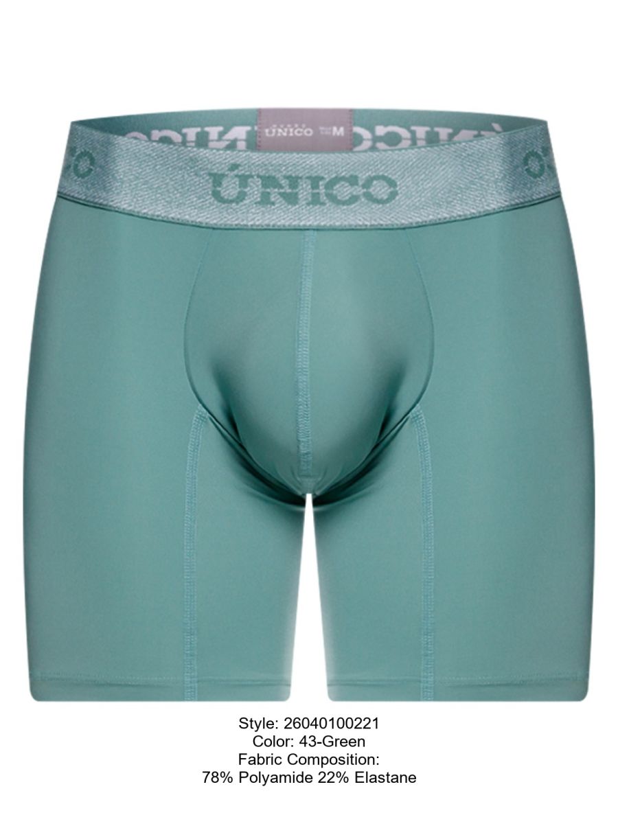 Teal unico 26040100221 ceramic boxer briefs with textured elastic waistband and seamless construction