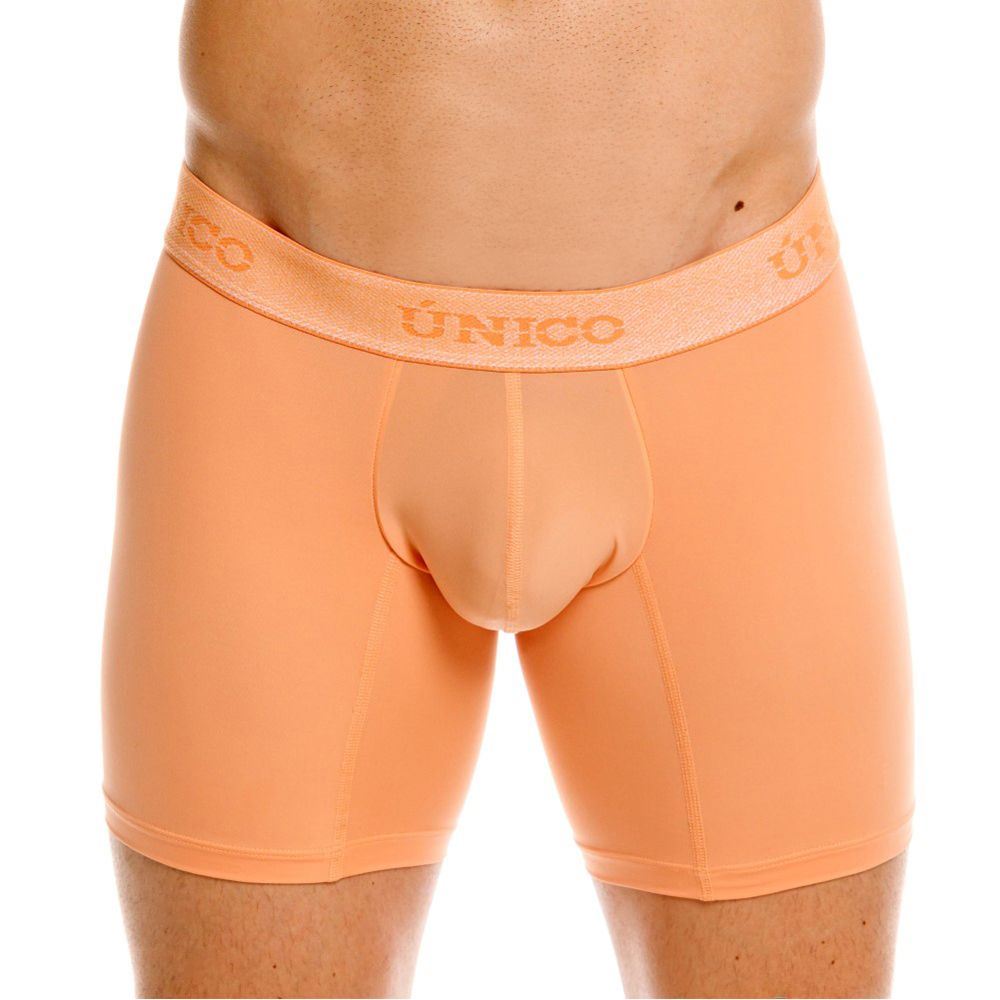 Unico 26040100222 classic boxer briefs in apricot with supportive pouch and elastic waistband for essential comfort