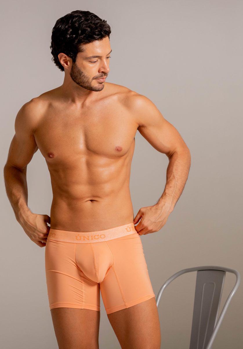 Cotton apricot men’s briefs with soft elastic waistband featuring unzoo logo classic boxer briefs unico 26040100222