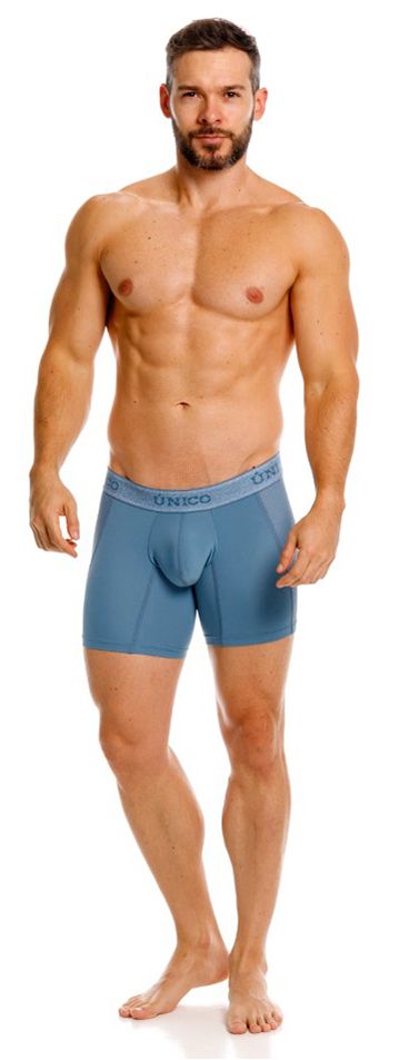 Blue unico men’s boxer briefs with supportive design and elastic waistband in premium comfort and fit material